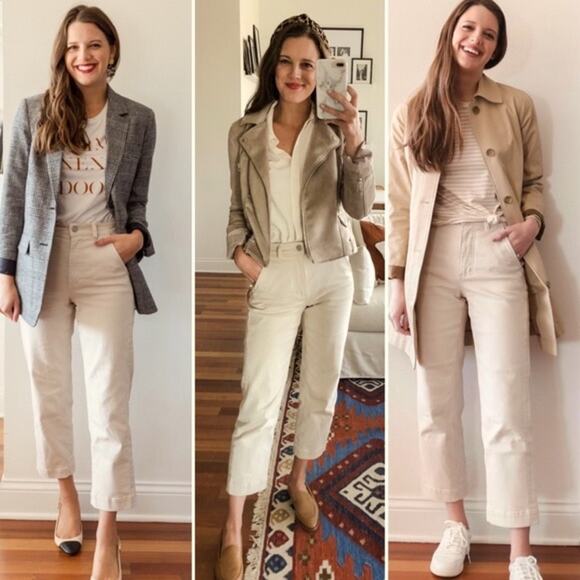 Everlane $98 The Straight Leg Crop Pant Light Tan Sandstone Sz 6 Regular - Picture 1 of 14